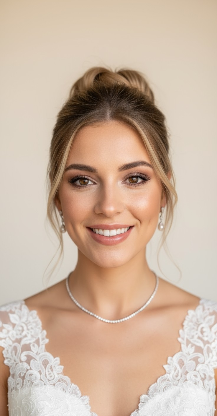 After Bridal Messy Bun Hairstyle